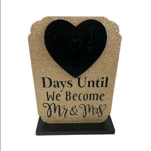 Gold Glitter Wedding "Days Until We Become Mr. & Mrs." Table Decoration